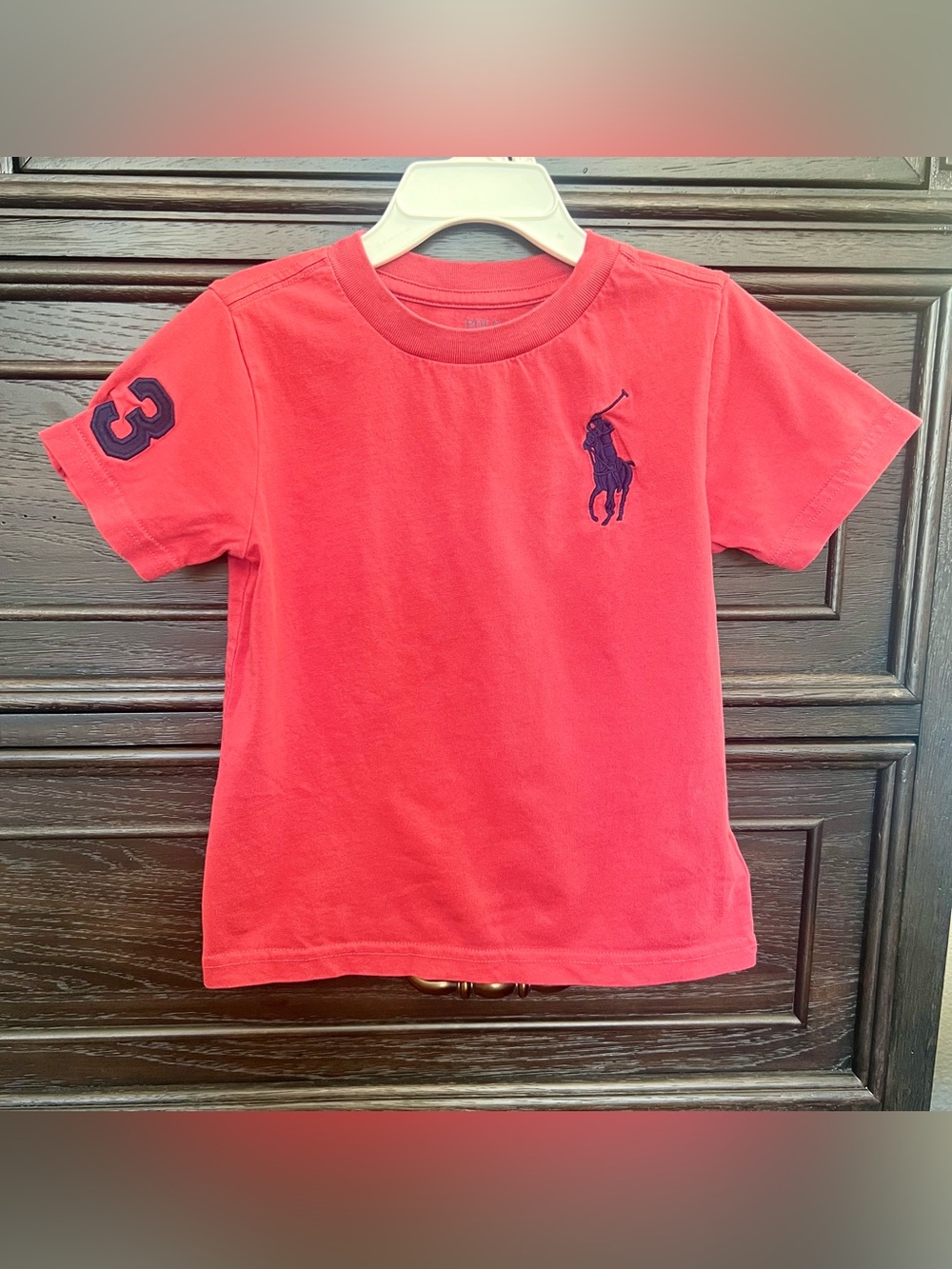 Polo by Ralph Lauren Coral-Red Big Pony Cotton Jersey Tee